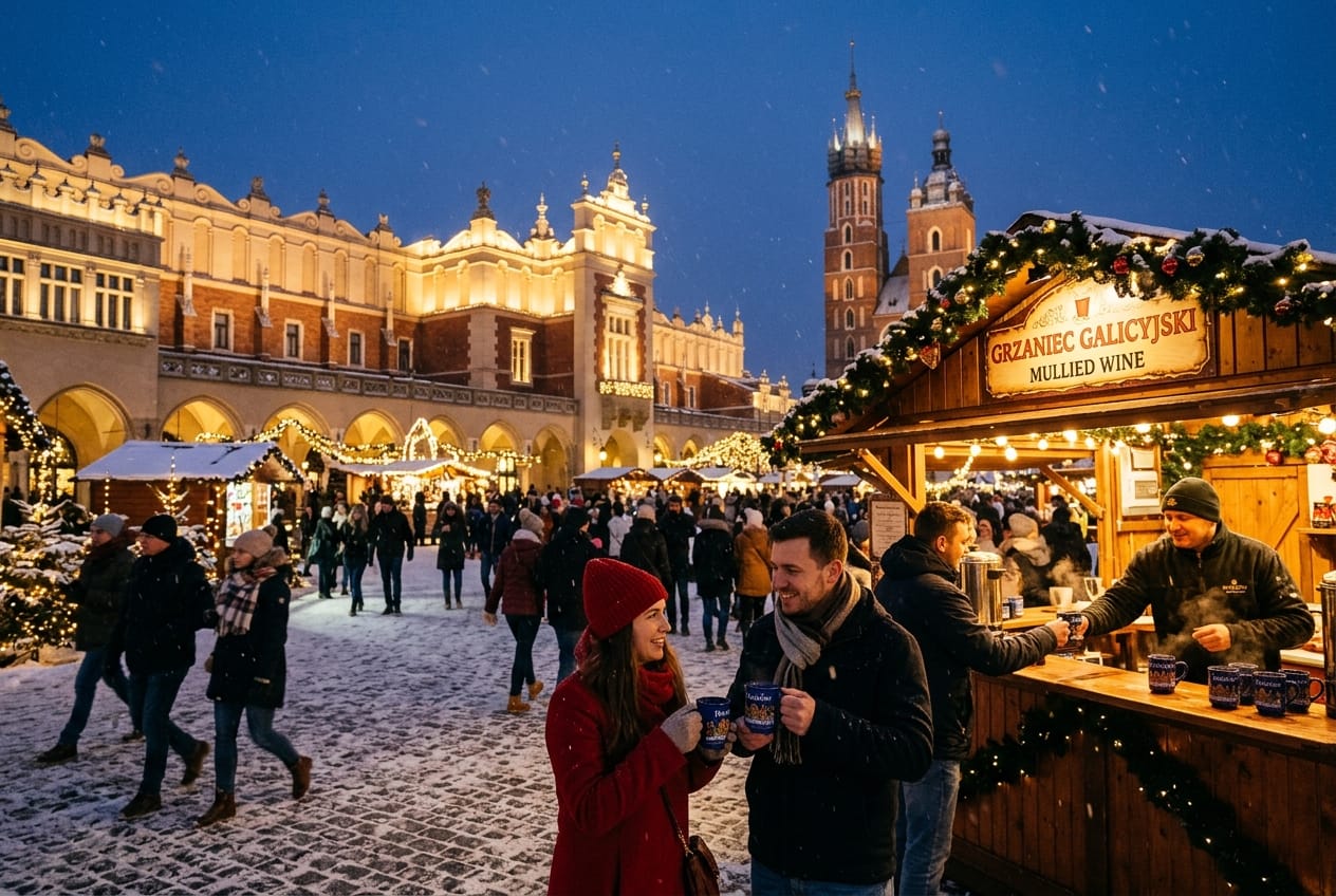 krakow rynek glowny main market square cloth hall for prague vs krakow christmas markets 2026