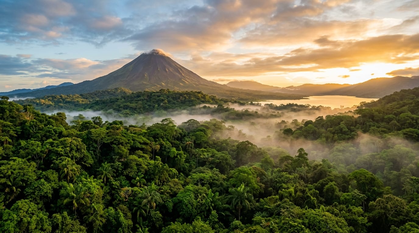 Arenal Volcano landscape seen on the La Fortuna 4-in-1 combo tour